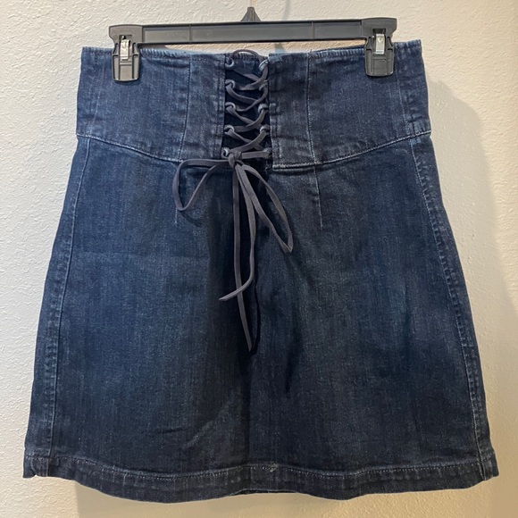 Express Dresses & Skirts - Express Blue A-Line Mini Skirt with Tie Front